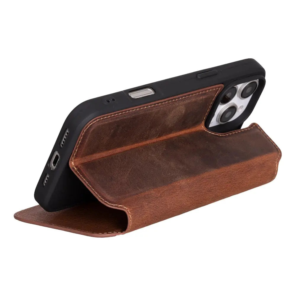 iPhone 16 Pro Genuine Leather Folio Case – Firenze Series Mizuri Leather
