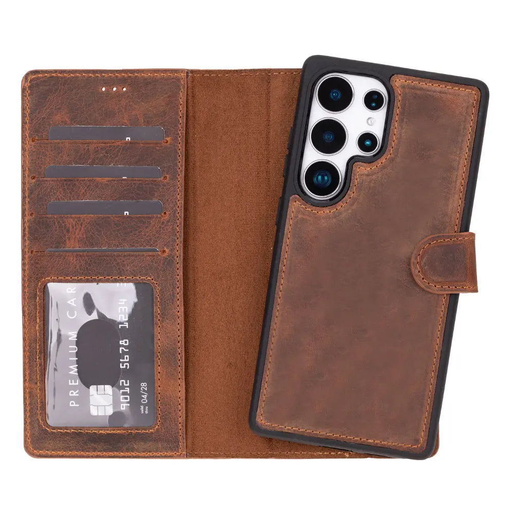 Samsung Galaxy S25 Ultra Leather Wallet Case Detachable RFID – Magic Mizuri Leather