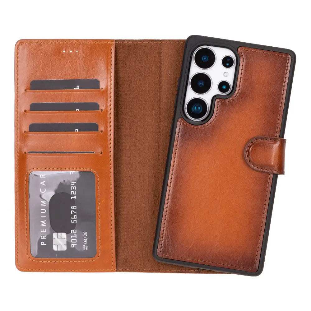 Samsung Galaxy S25 Ultra Leather Wallet Case Detachable RFID – Magic Mizuri Leather