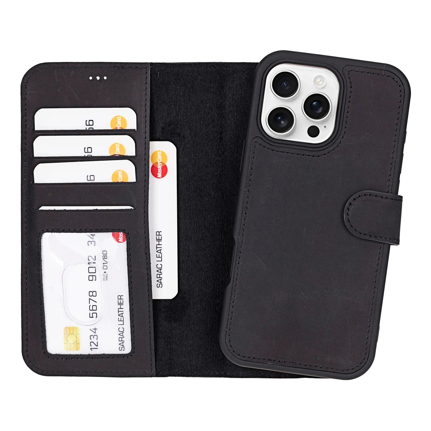 iPhone 16 Pro Leather Wallet Case Detachable RFID MagSafe – Liluri Series Mizuri Leather