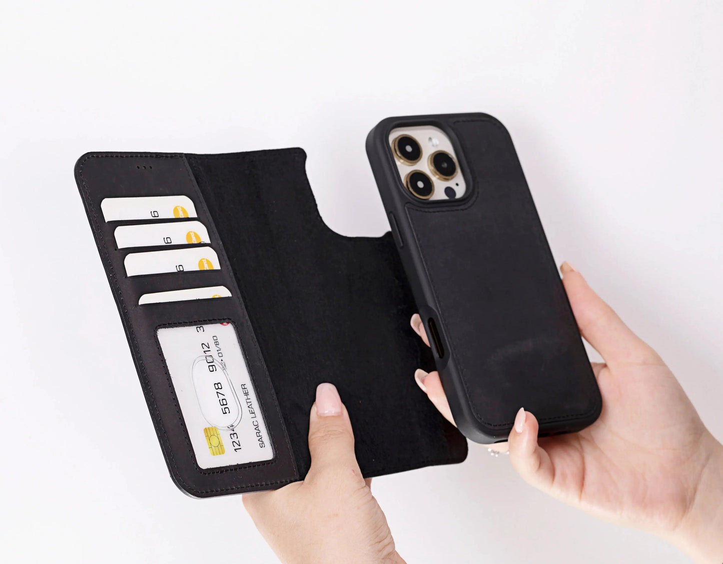iPhone 16 Pro Leather Wallet Case Detachable RFID MagSafe – Liluri Series Mizuri Leather
