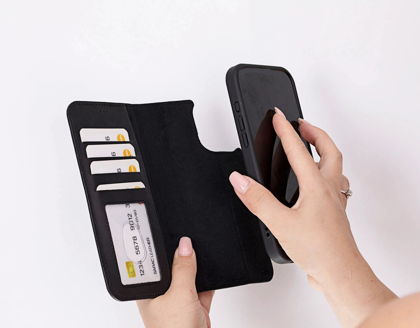 iPhone 16 Pro Max Leather Wallet Case Detachable RFID MagSafe – Liluri Series Mizuri Leather