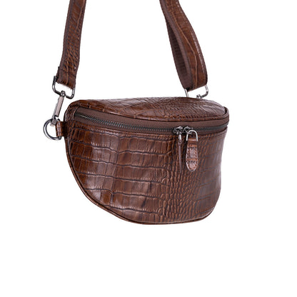 Alora Leather Bag – Croc-Embossed Leather Men & Women Crossbody & Belt Bag for Everyday Elegance | Minimal & Handcrafted Mizuri Leather