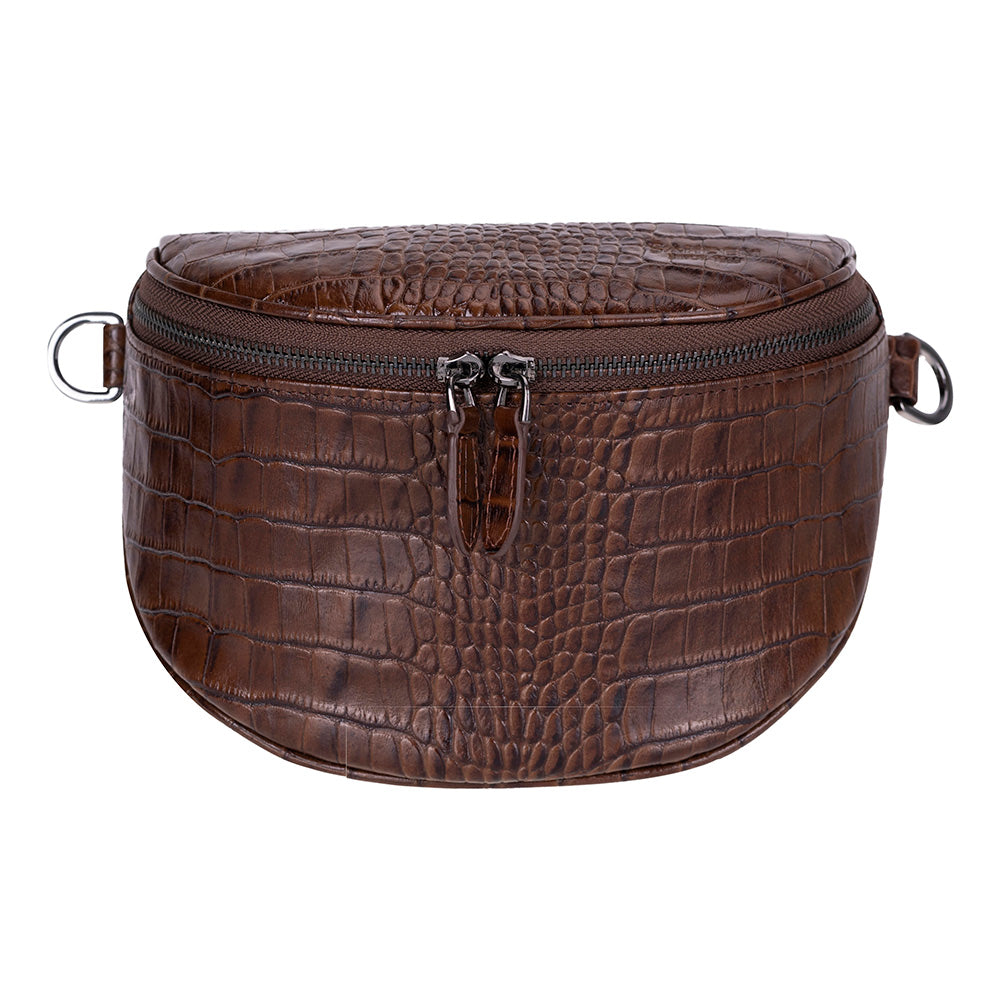 Alora Leather Bag – Croc-Embossed Leather Men & Women Crossbody & Belt Bag for Everyday Elegance | Minimal & Handcrafted Mizuri Leather