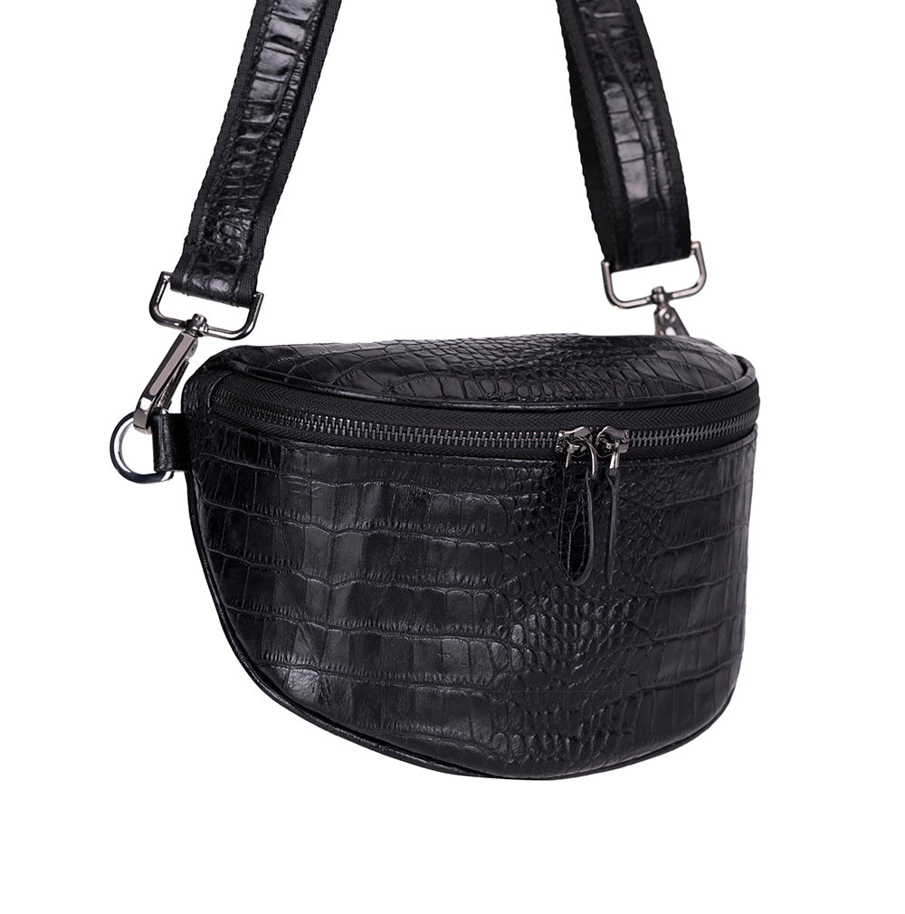 Alora Leather Bag – Croc-Embossed Leather Men & Women Crossbody & Belt Bag for Everyday Elegance | Minimal & Handcrafted Mizuri Leather