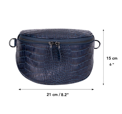 Alora Leather Bag – Croc-Embossed Leather Men & Women Crossbody & Belt Bag for Everyday Elegance | Minimal & Handcrafted Mizuri Leather