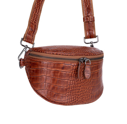 Alora Leather Bag – Croc-Embossed Leather Men & Women Crossbody & Belt Bag for Everyday Elegance | Minimal & Handcrafted Mizuri Leather