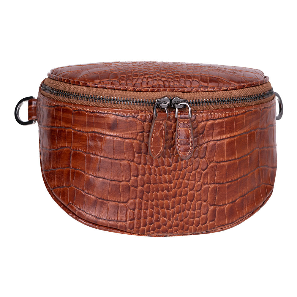 Alora Leather Bag – Croc-Embossed Leather Men & Women Crossbody & Belt Bag for Everyday Elegance | Minimal & Handcrafted Mizuri Leather