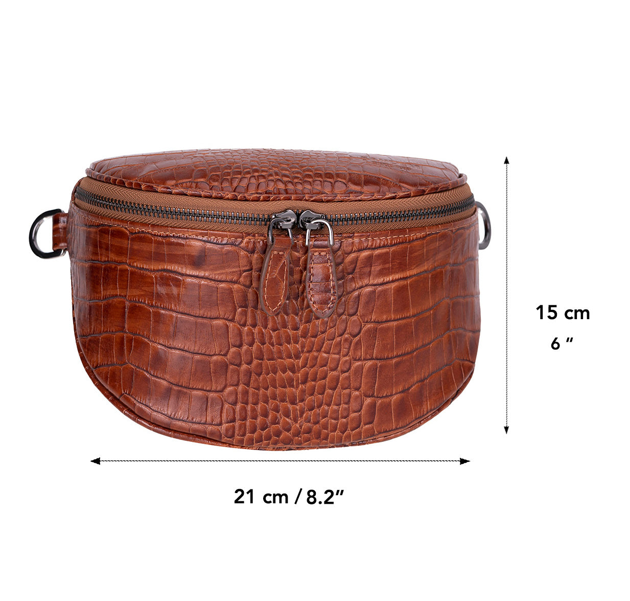 Alora Leather Bag – Croc-Embossed Leather Men & Women Crossbody & Belt Bag for Everyday Elegance | Minimal & Handcrafted Mizuri Leather