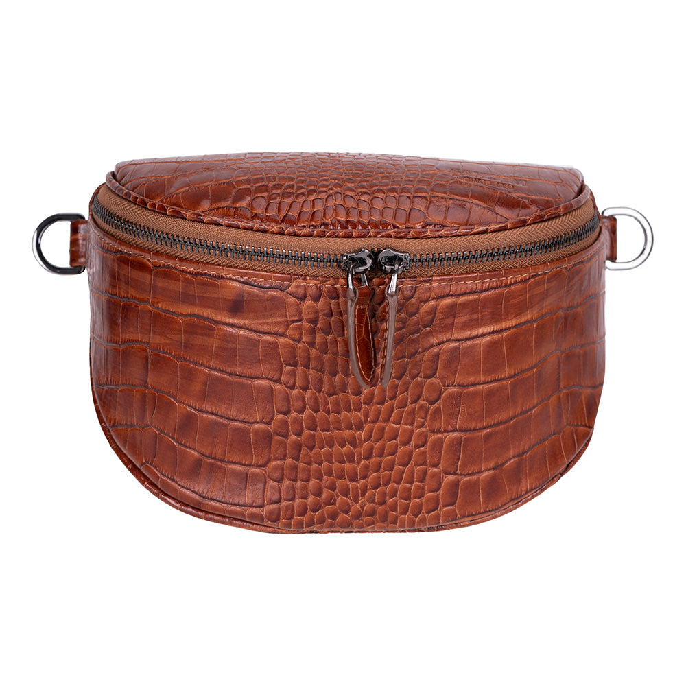 Alora Leather Bag – Croc-Embossed Leather Men & Women Crossbody & Belt Bag for Everyday Elegance | Minimal & Handcrafted Mizuri Leather