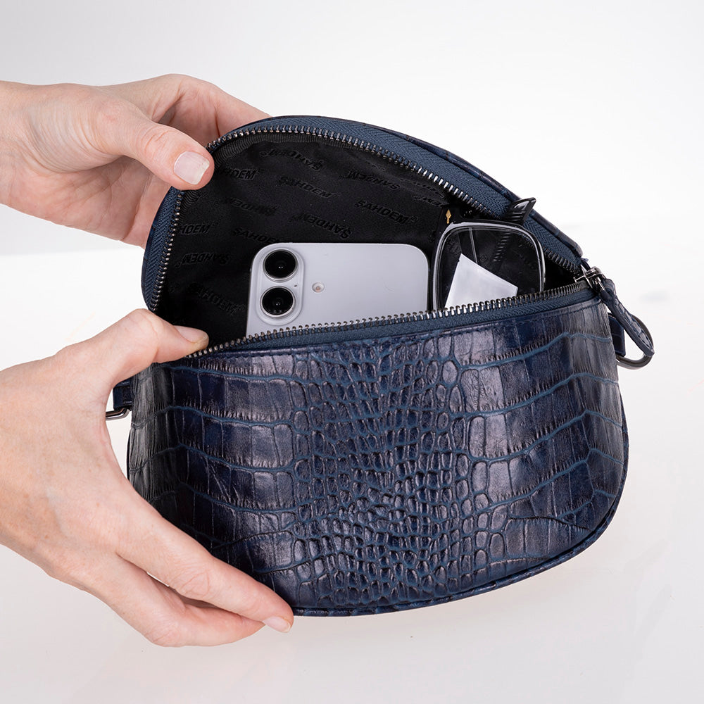 Alora Leather Bag – Croc-Embossed Leather Men & Women Crossbody & Belt Bag for Everyday Elegance | Minimal & Handcrafted Mizuri Leather