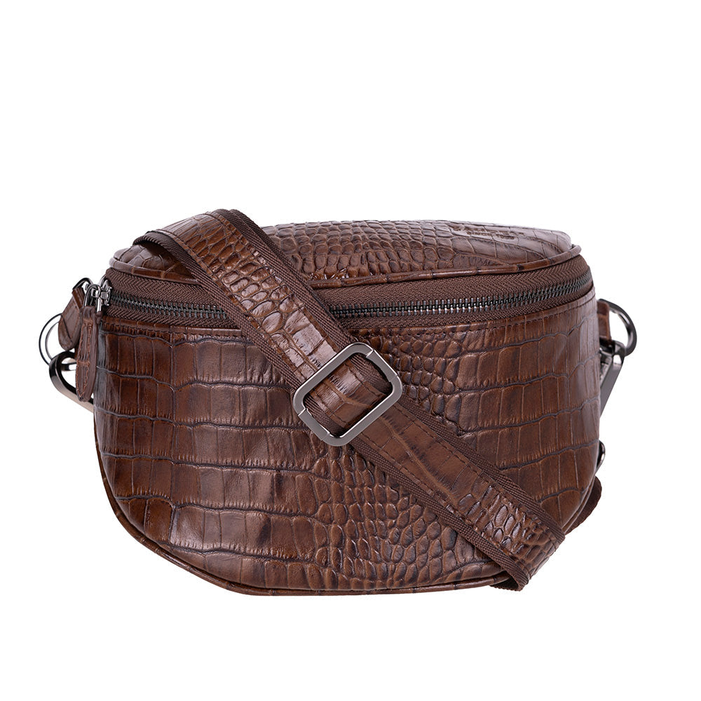 Alora Leather Bag – Croc-Embossed Leather Men & Women Crossbody & Belt Bag for Everyday Elegance | Minimal & Handcrafted Mizuri Leather