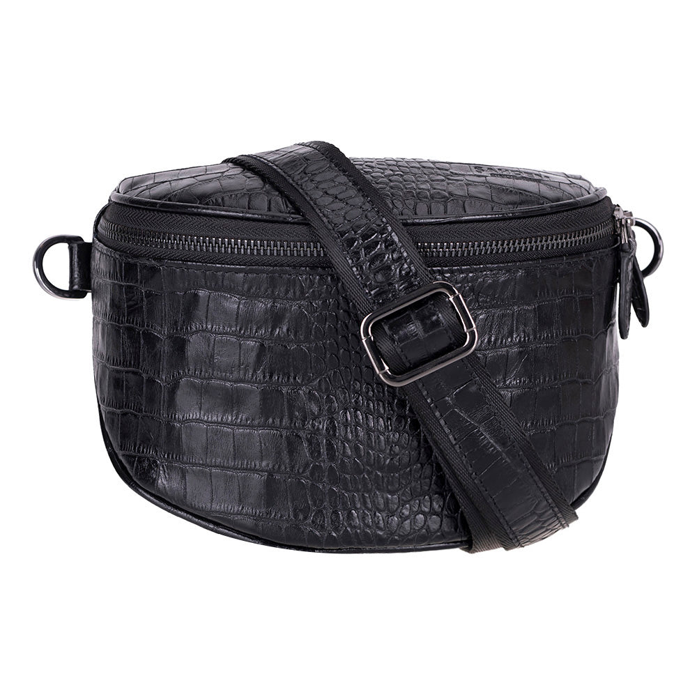 Alora Leather Bag – Croc-Embossed Leather Men & Women Crossbody & Belt Bag for Everyday Elegance | Minimal & Handcrafted Mizuri Leather