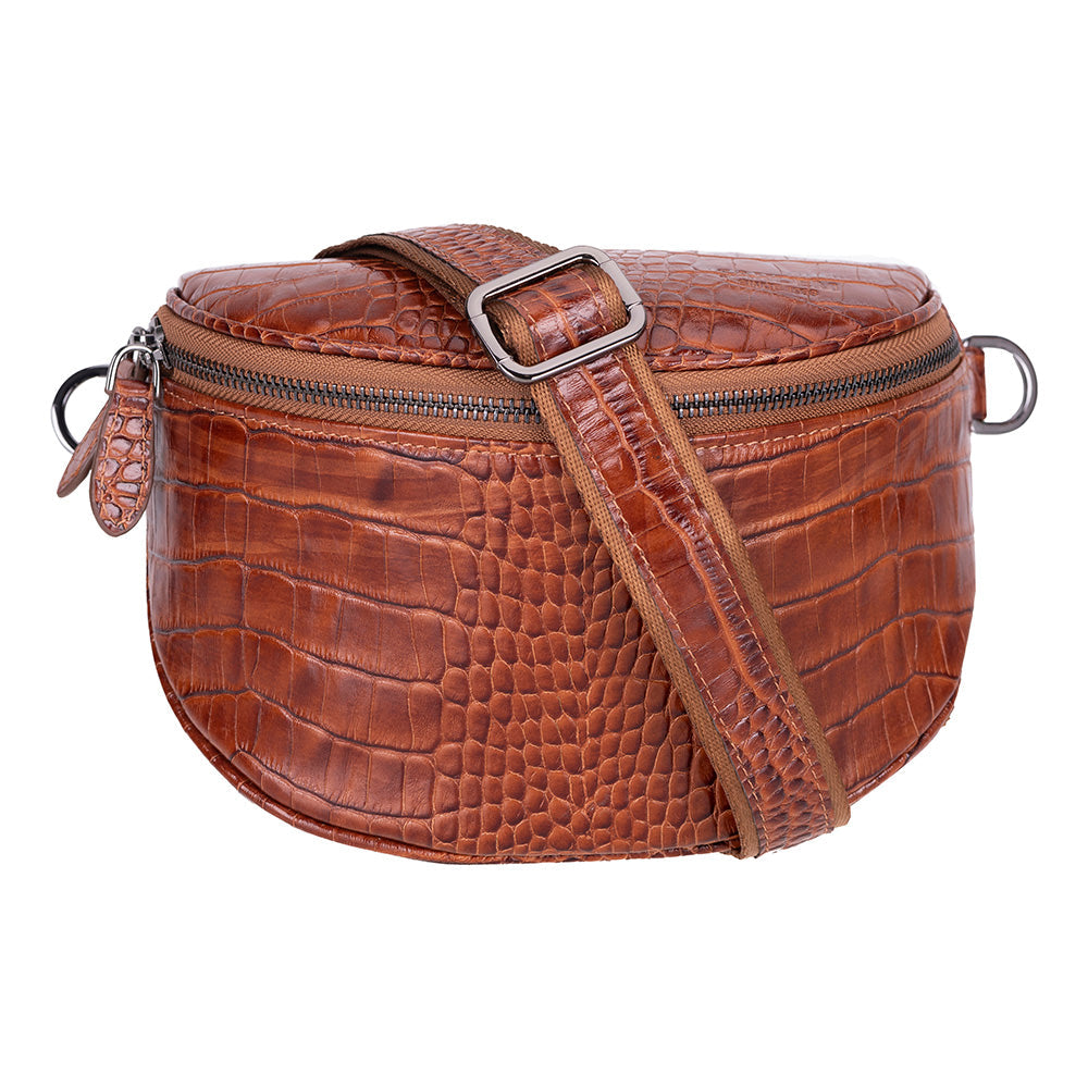 Alora Leather Bag – Croc-Embossed Leather Men & Women Crossbody & Belt Bag for Everyday Elegance | Minimal & Handcrafted Mizuri Leather