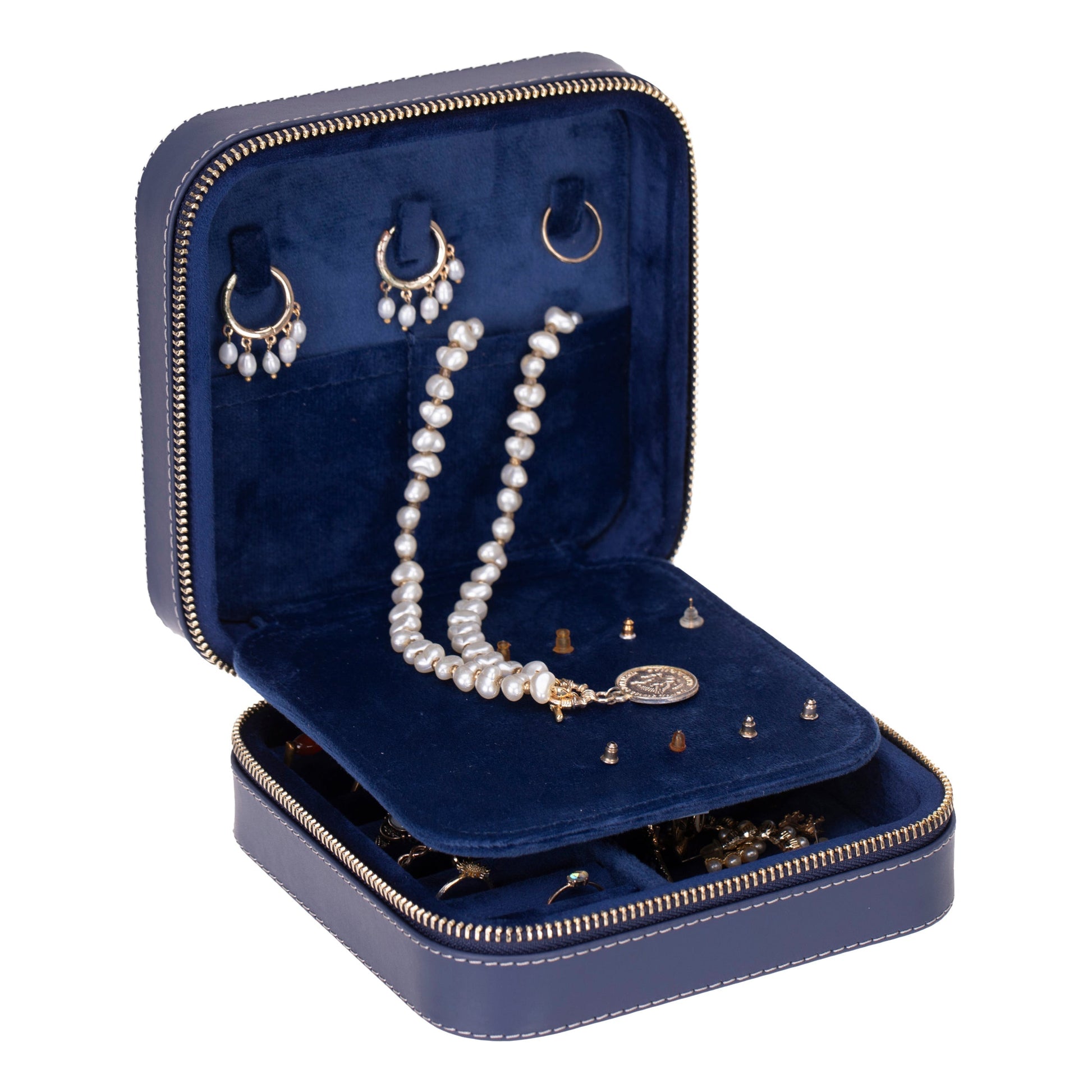 Amanda Leather Jewelry Box, Large Mizuri Leather