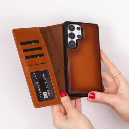 Samsung Galaxy S25 Ultra Leather Wallet Case Detachable RFID – Magic Mizuri Leather