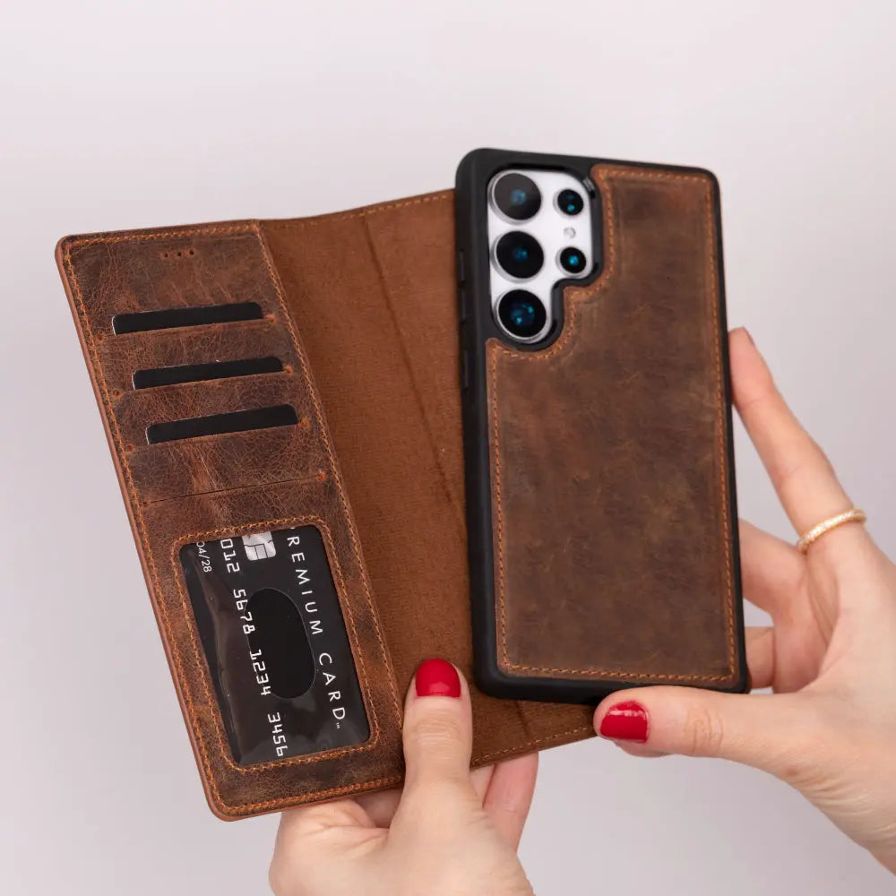Samsung Galaxy S25 Ultra Leather Wallet Case Detachable RFID – Magic Mizuri Leather
