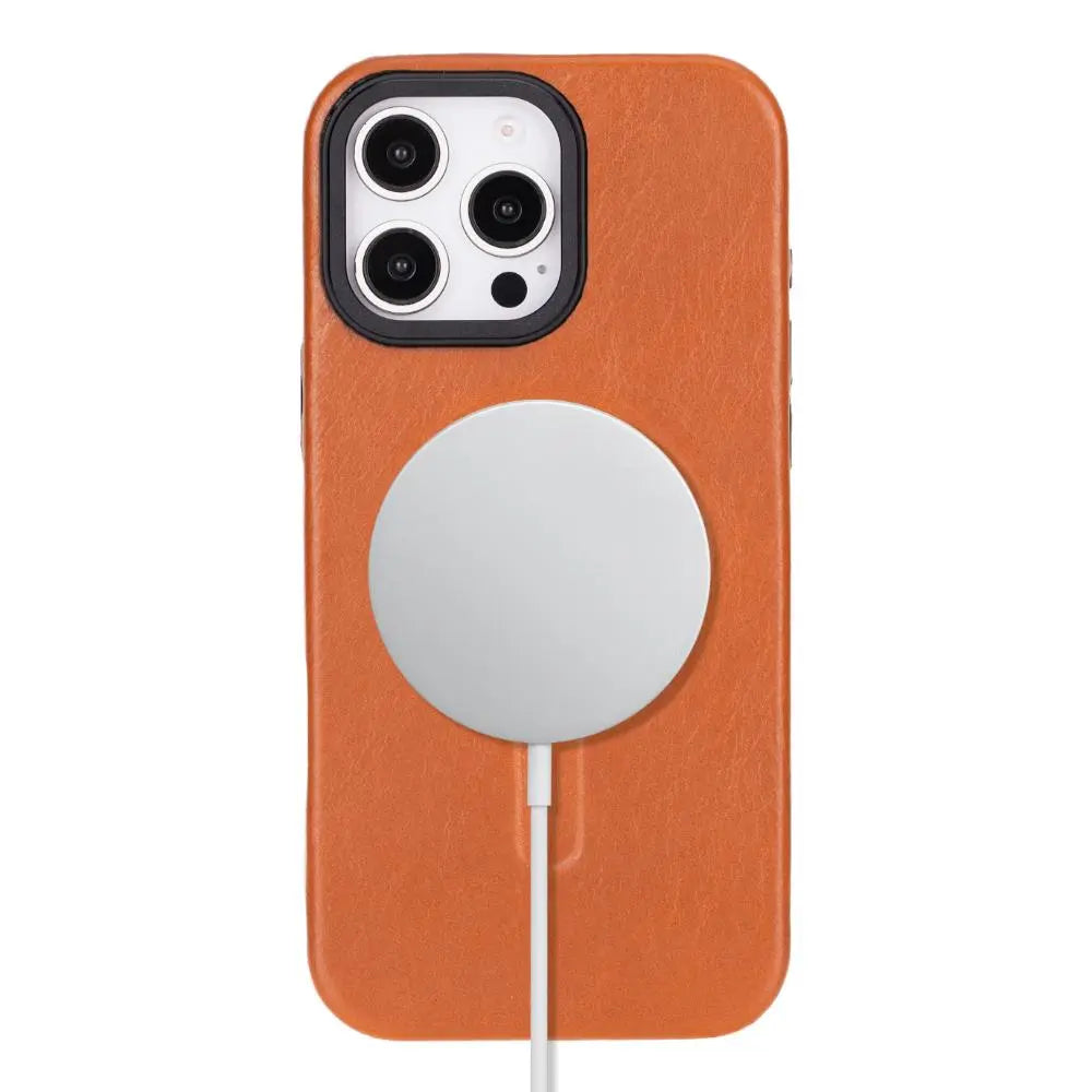 iPhone 16 Pro Genuine Leather Slim Case MagSafe – Vento Series Mizuri Leather