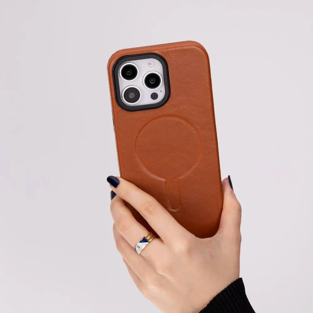 iPhone 16 Pro Max Genuine Leather Slim Case MagSafe – Vento Series Mizuri Leather