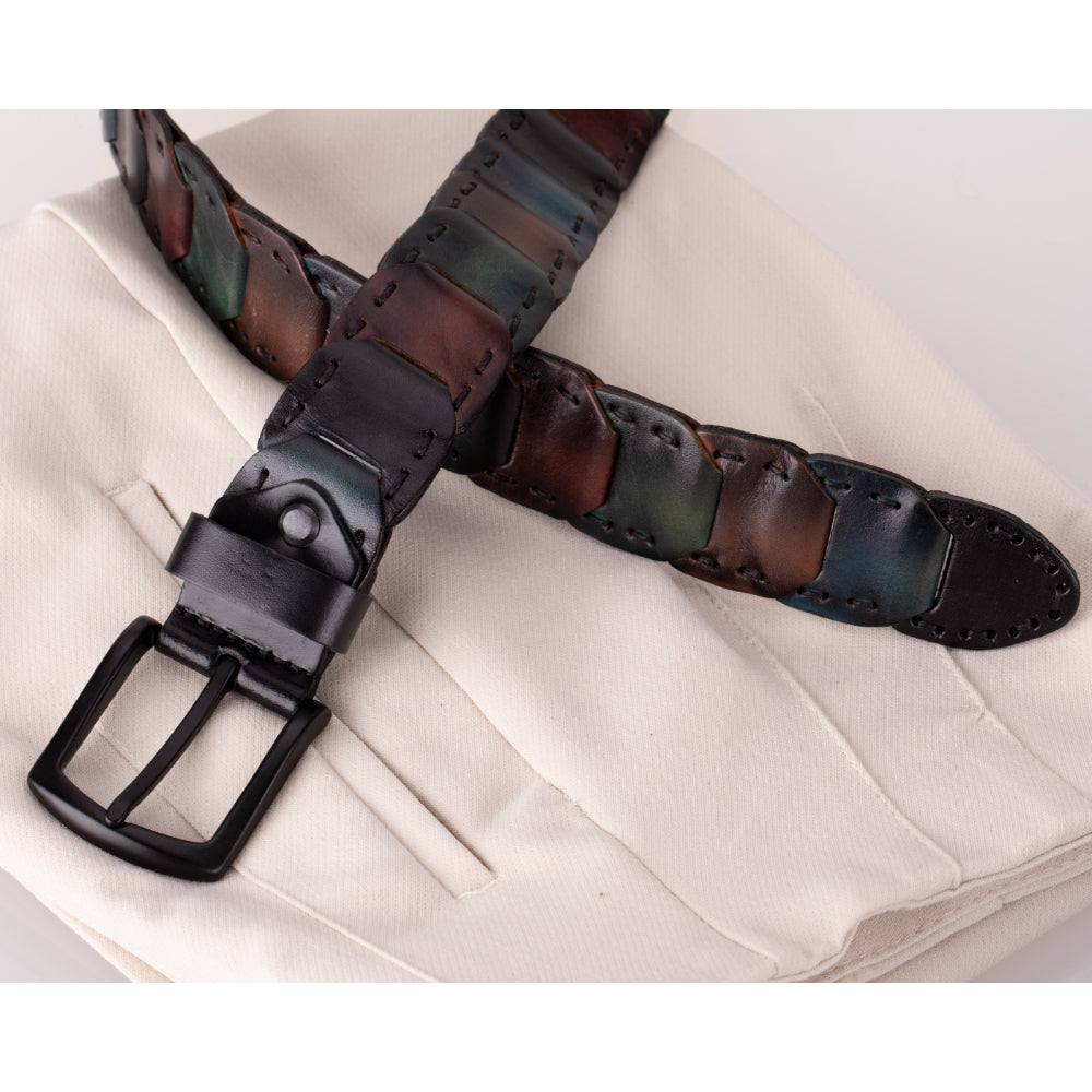 Vista Braided Leather Men's Belt Mizuri Leather