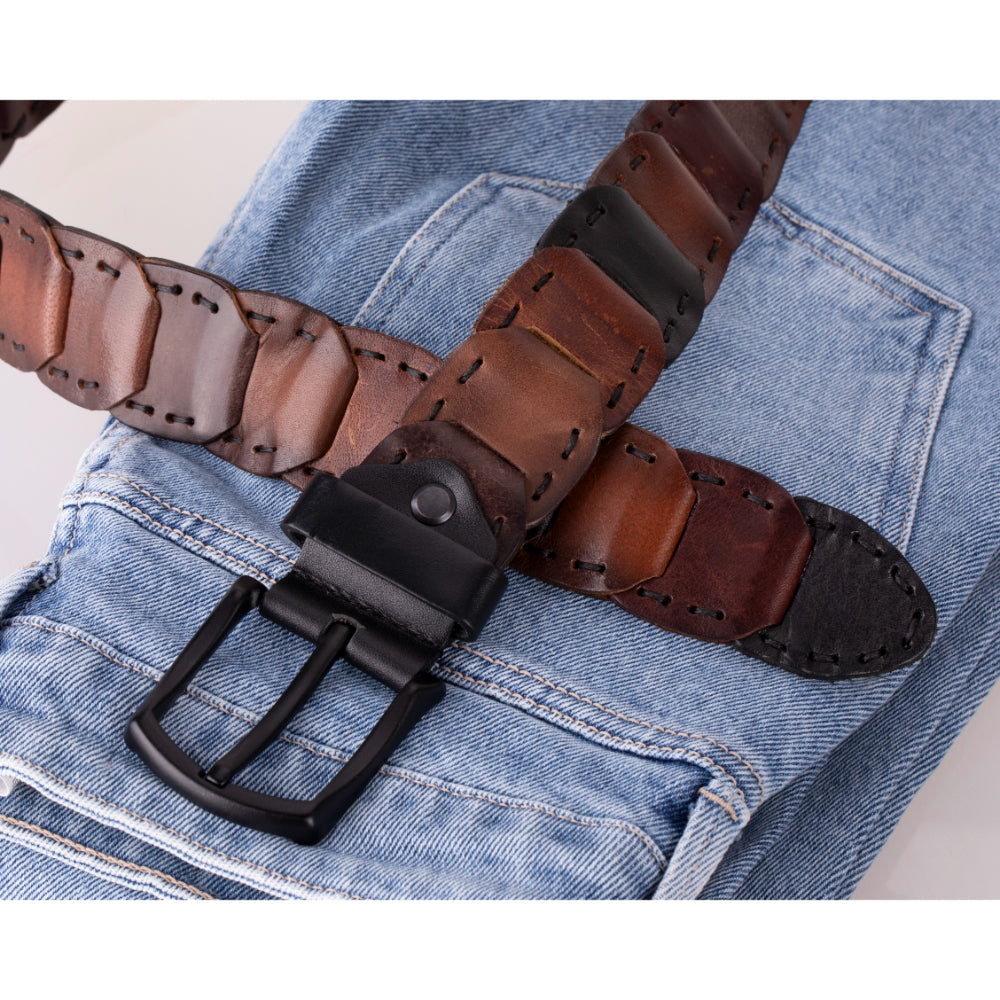 Vista Braided Leather Men's Belt Mizuri Leather