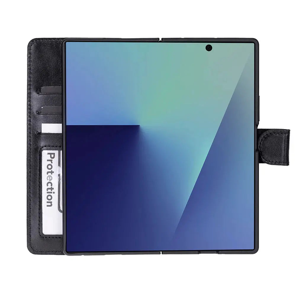 Samsung Galaxy Z Fold7 Genuine Leather Folio Wallet Case RFID – Wallet ID Mizuri Leather