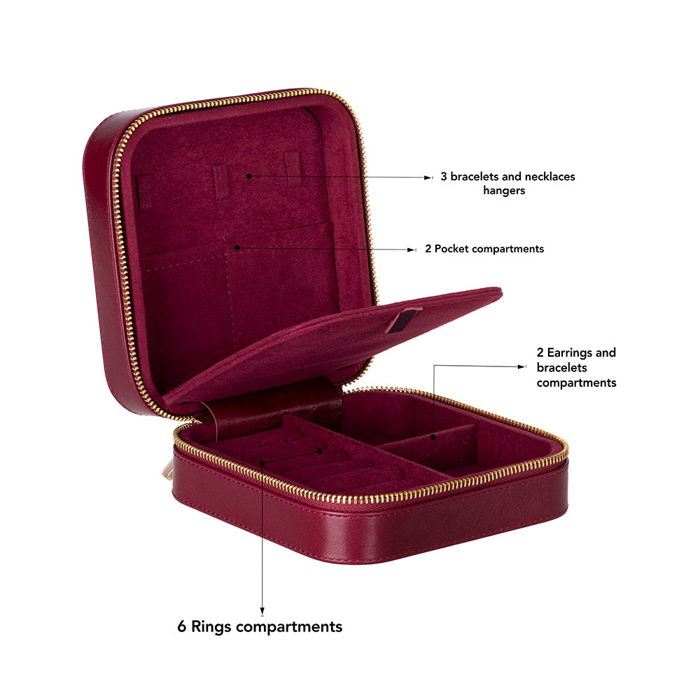 Amanda Leather Jewelry Box, Large Mizuri Leather