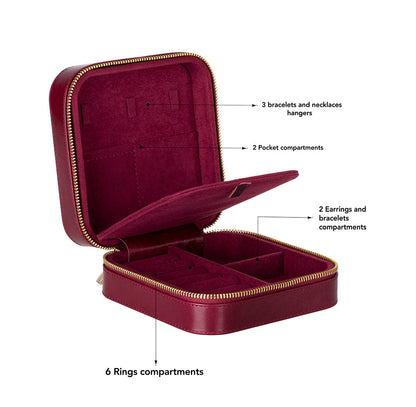 Amanda Leather Jewelry Box, Large Mizuri Leather