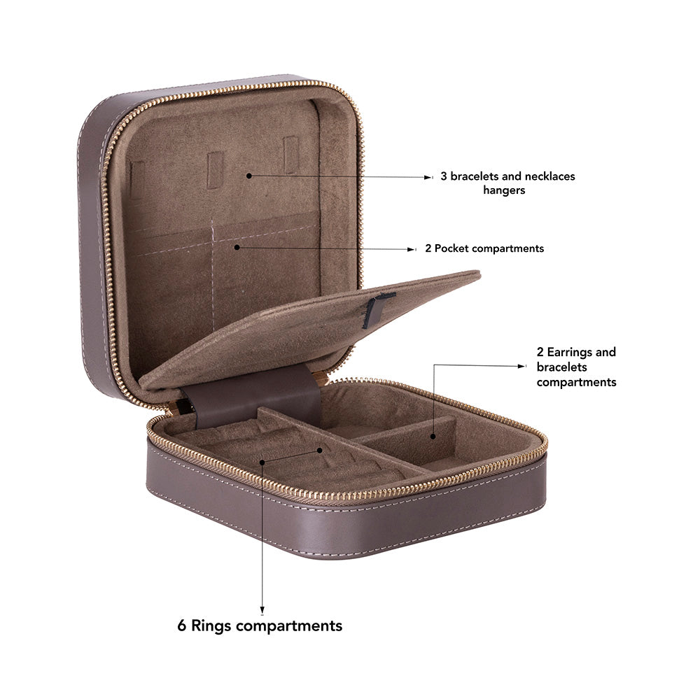 Amanda Leather Jewelry Box, Large Mizuri Leather