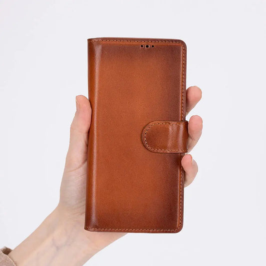 Samsung Galaxy Z Fold7 Genuine Leather Folio Wallet Case RFID – Wallet ID Mizuri Leather
