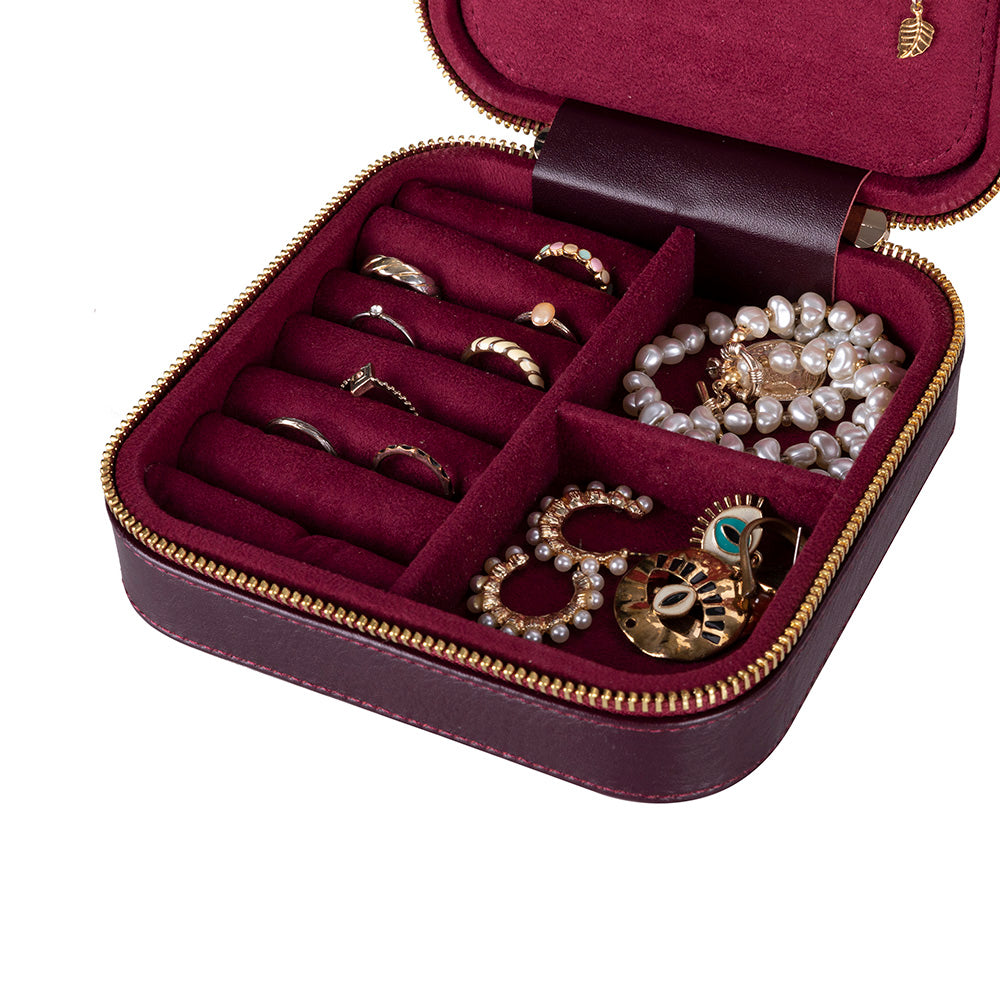 Amanda Leather Jewelry Box, Large Mizuri Leather