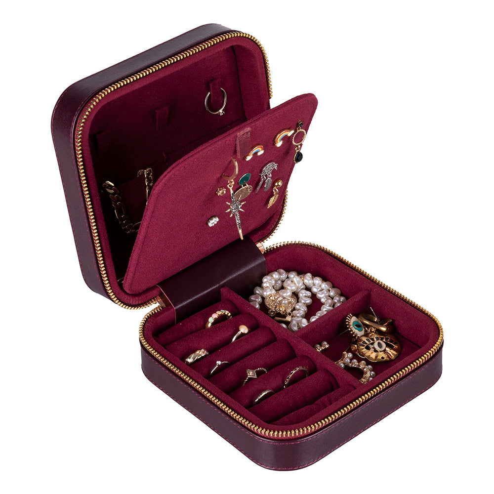Amanda Leather Jewelry Box, Large Mizuri Leather