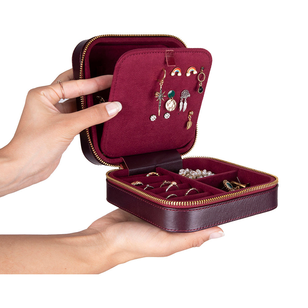Amanda Leather Jewelry Box, Large Mizuri Leather