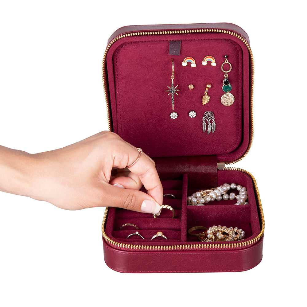 Amanda Leather Jewelry Box, Large Mizuri Leather