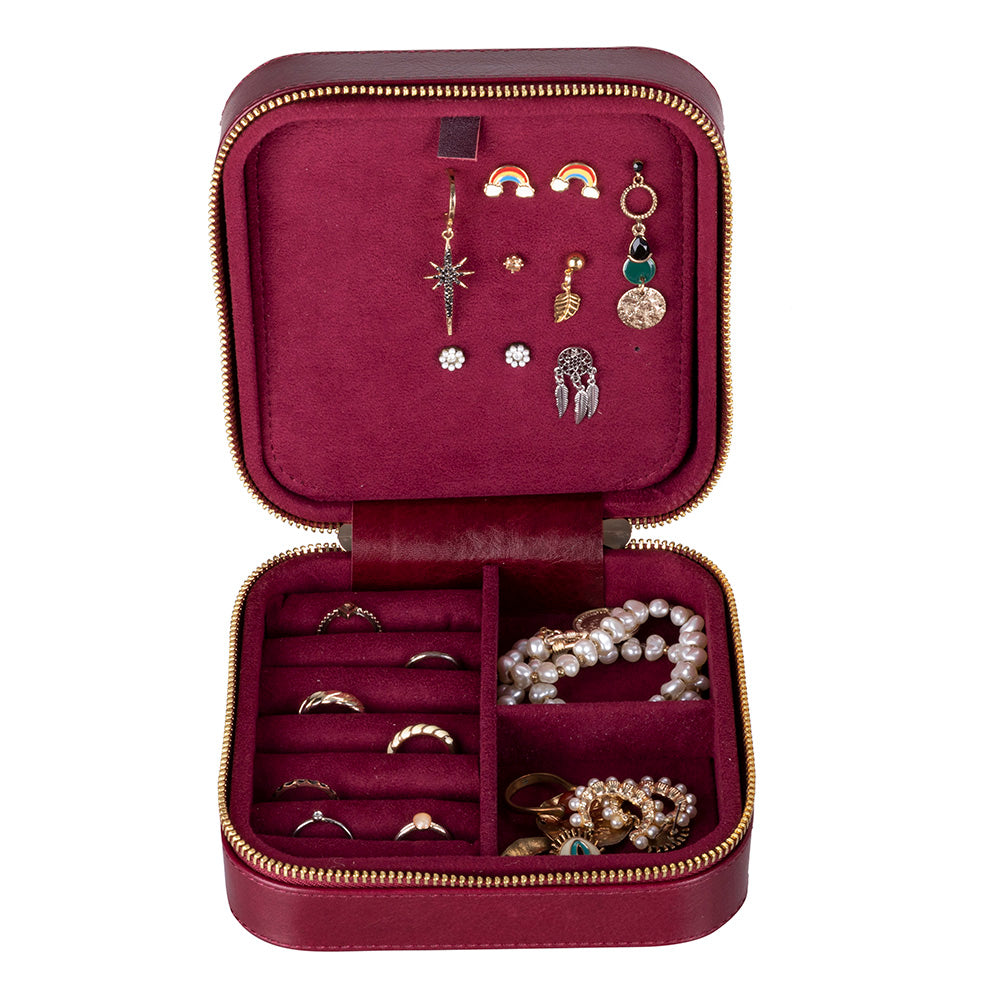 Amanda Leather Jewelry Box, Large Mizuri Leather