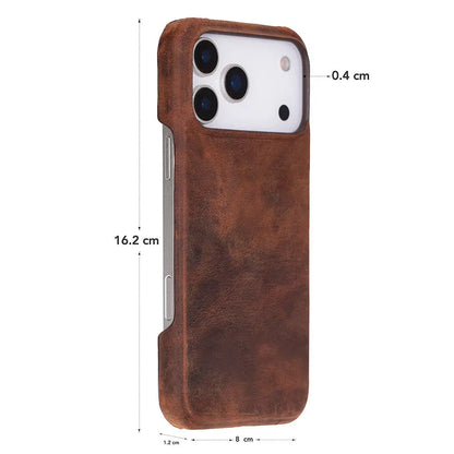 iPhone 17 Pro Max Full-Grain Leather Slim Case MagSafe – Ultimate Jacket Series Mizuri Leather