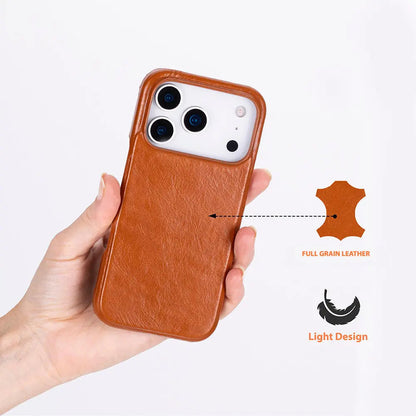 iPhone 17 Pro Full-Grain Leather Slim Case MagSafe – Ultimate Jacket Series Mizuri Leather
