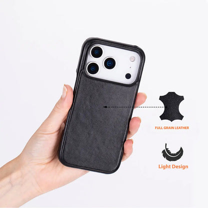 iPhone 17 Pro Full-Grain Leather Slim Case MagSafe – Ultimate Jacket Series Mizuri Leather