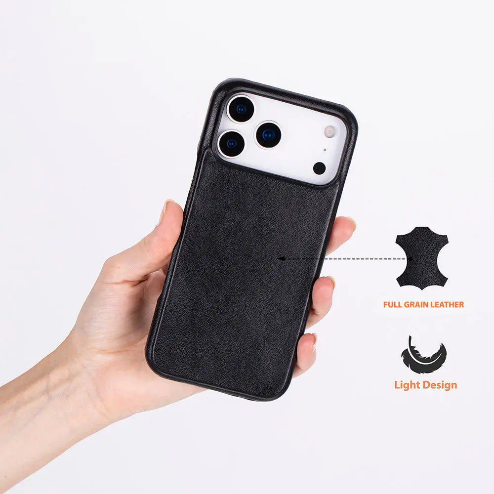 iPhone 17 Pro Max Full-Grain Leather Slim Case MagSafe – Ultimate Jacket Series Mizuri Leather