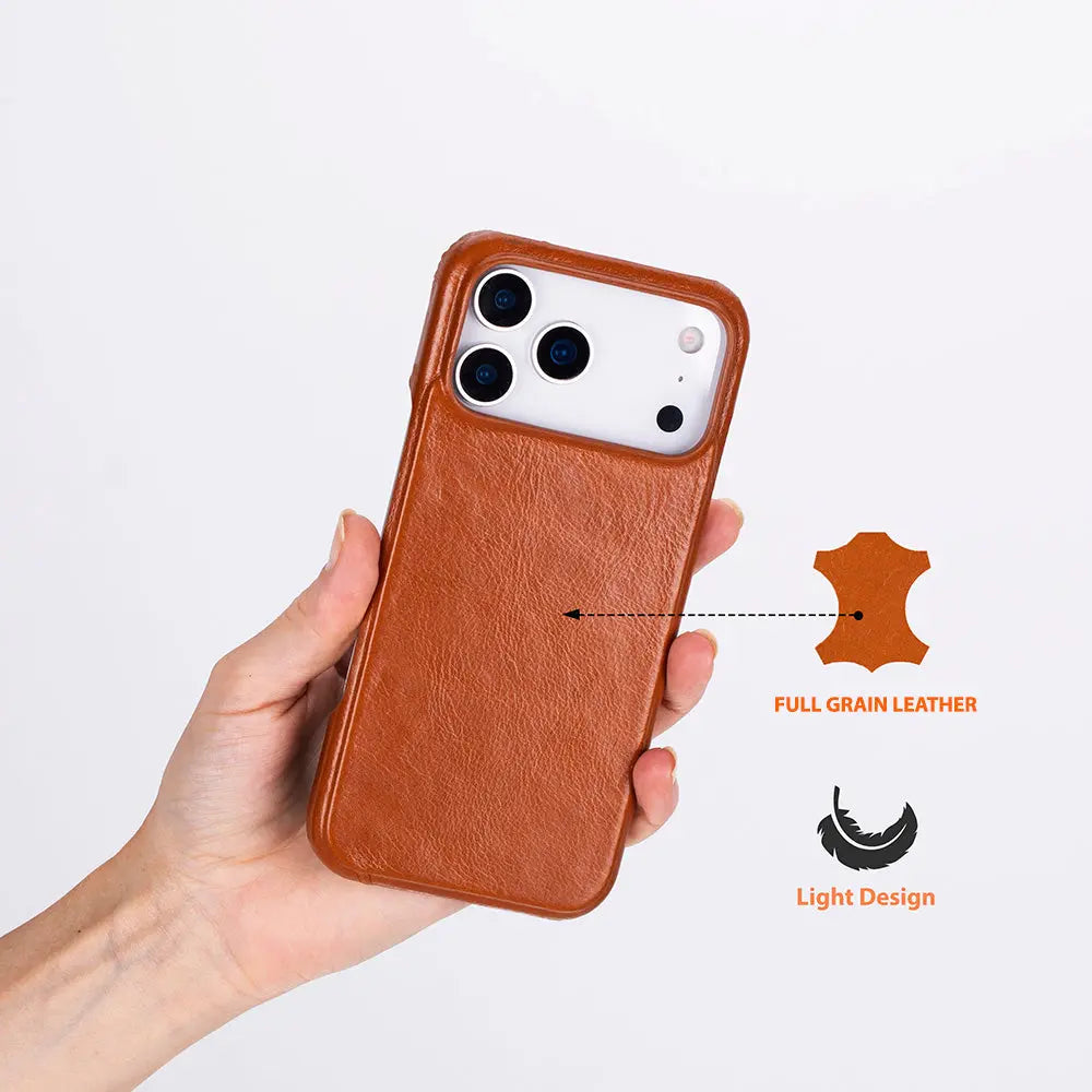 iPhone 17 Pro Max Full-Grain Leather Slim Case MagSafe – Ultimate Jacket Series Mizuri Leather