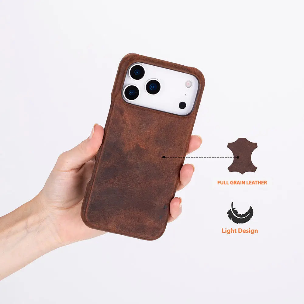iPhone 17 Pro Max Full-Grain Leather Slim Case MagSafe – Ultimate Jacket Series Mizuri Leather
