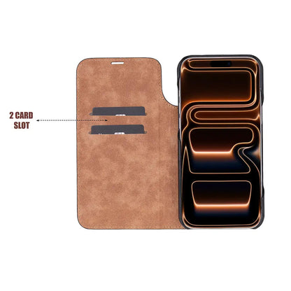 iPhone 17 Pro Max Genuine Leather Folio Case – Sonat Series Mizuri Leather