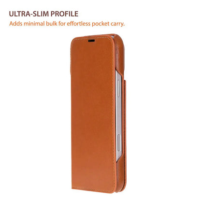 iPhone 17 Pro Genuine Leather Folio Case – Sonat Series Mizuri Leather