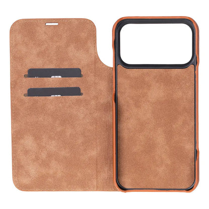 iPhone 17 Pro Max Genuine Leather Folio Case – Sonat Series Mizuri Leather