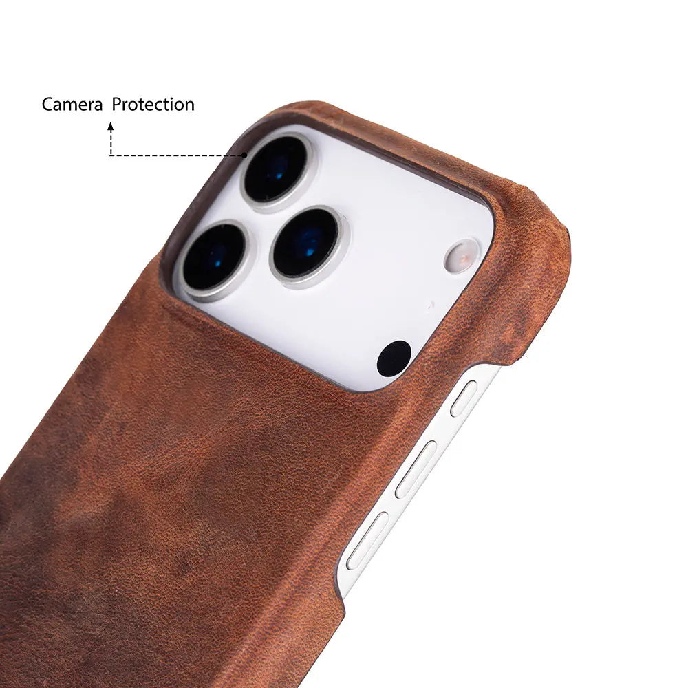 iPhone 17 Pro Max Full-Grain Leather Slim Case MagSafe – Ultimate Jacket Series Mizuri Leather