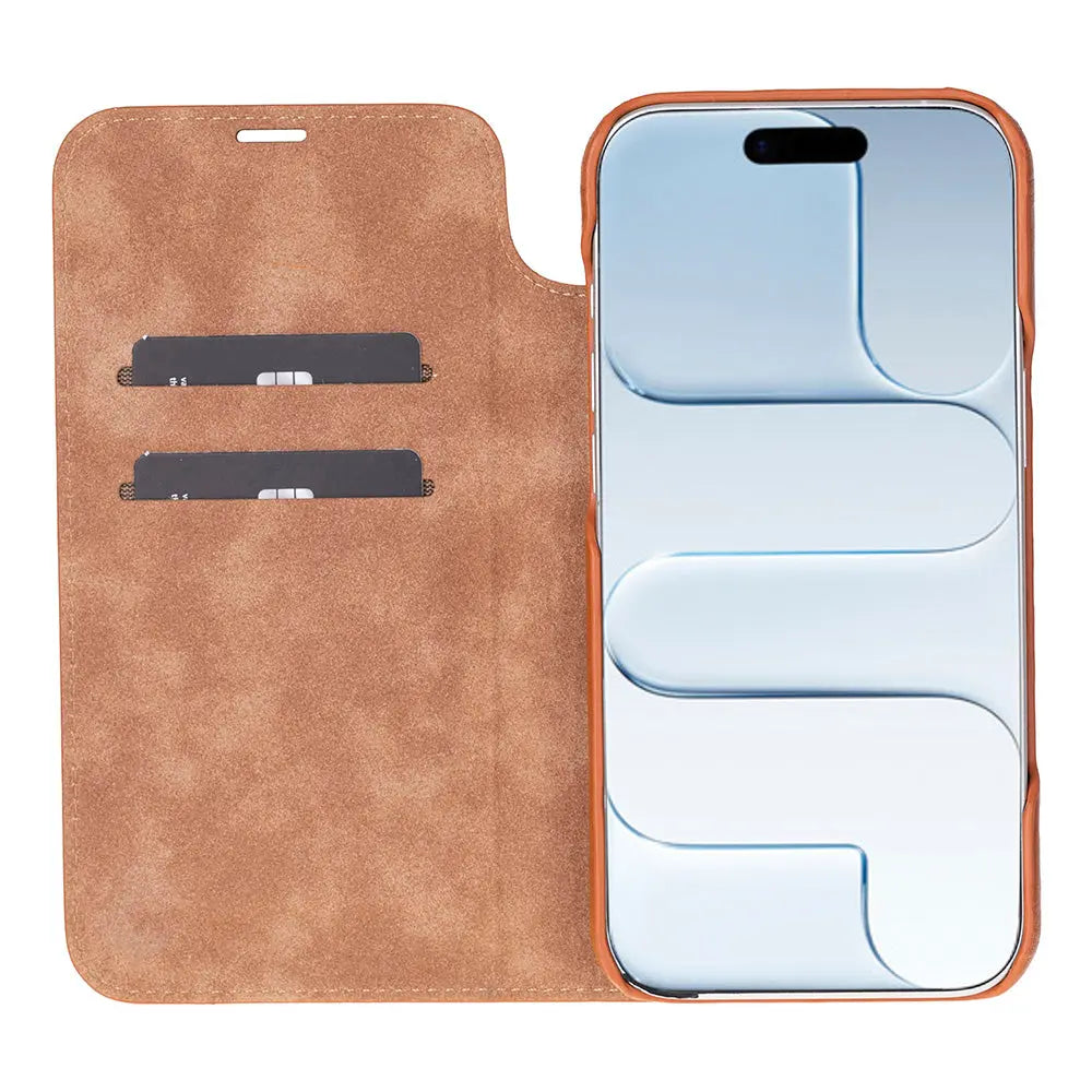 iPhone 17 Air Genuine Leather Folio Case – Sonat Series Mizuri Leather