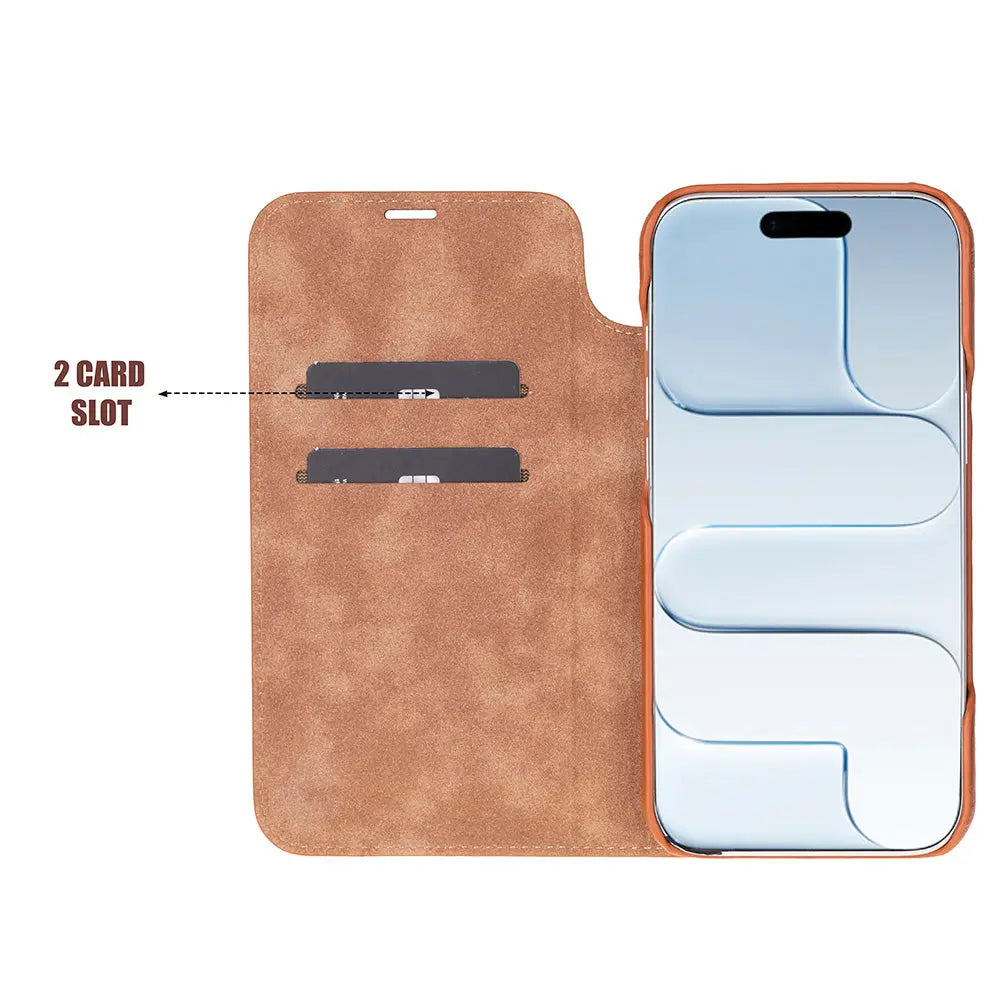 iPhone 17 Air Genuine Leather Folio Case – Sonat Series Mizuri Leather