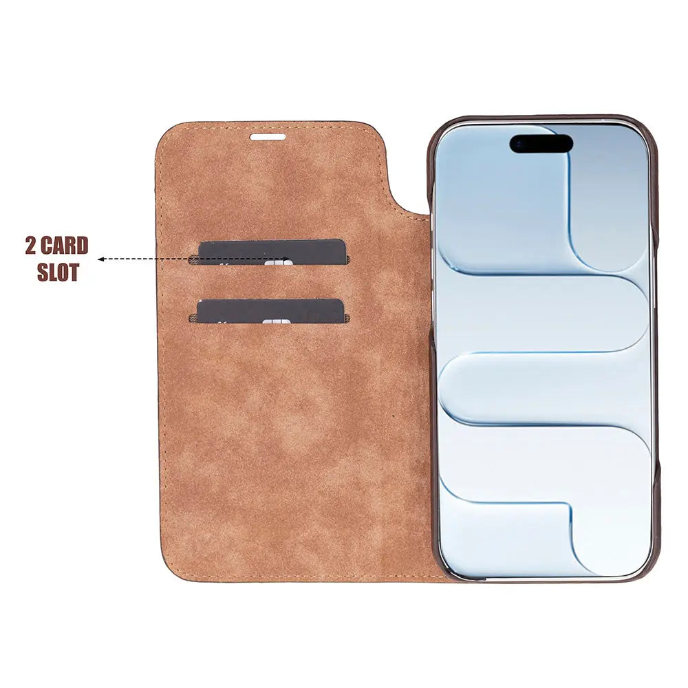 iPhone 17 Air Genuine Leather Folio Case – Sonat Series Mizuri Leather