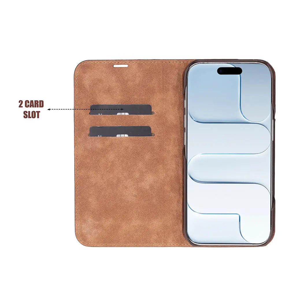 iPhone 17 Genuine Leather Folio Case – Sonat Series Mizuri Leather