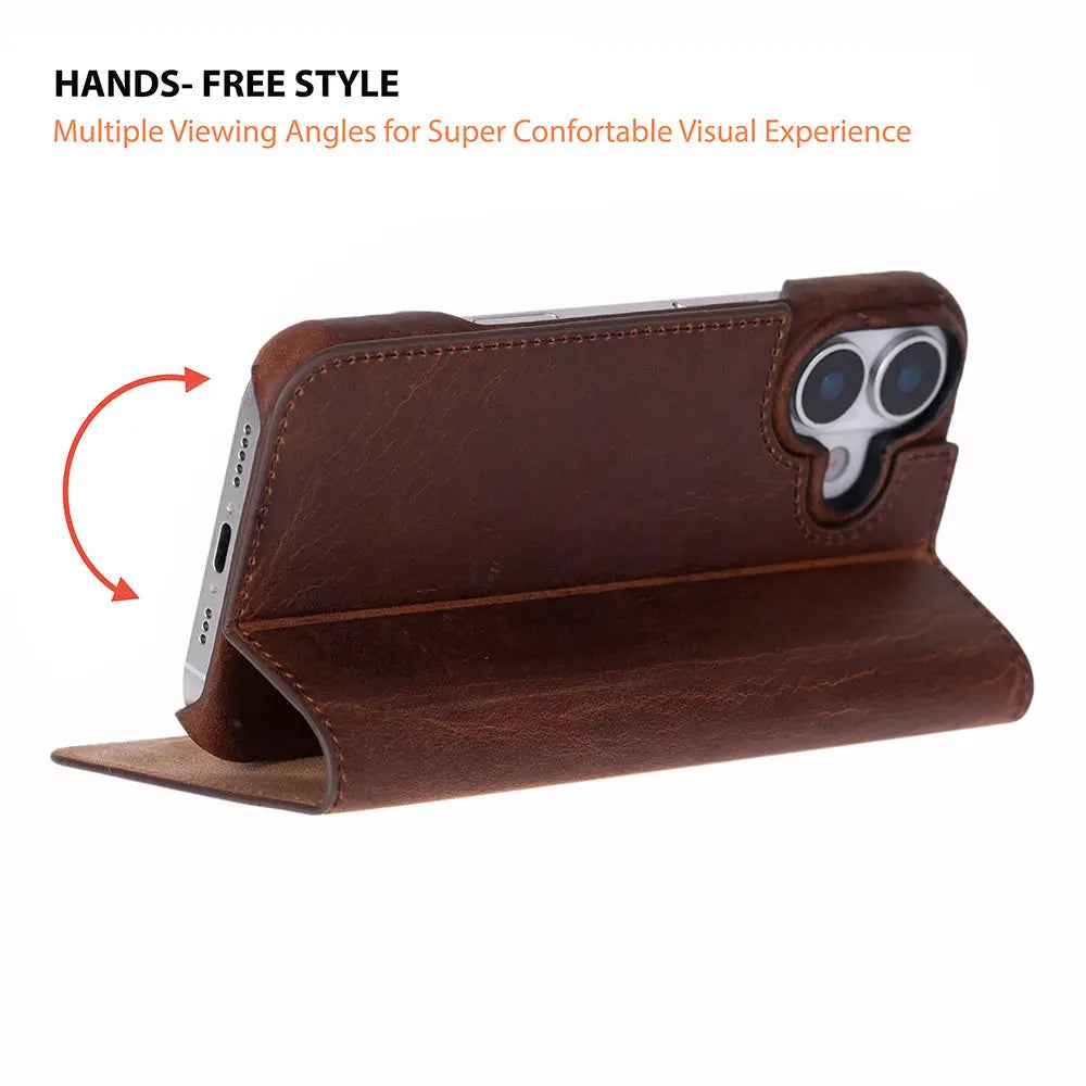 iPhone 17 Genuine Leather Folio Case – Sonat Series Mizuri Leather